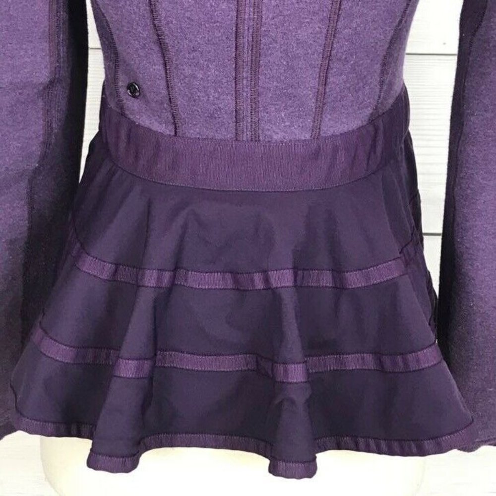 Lululemon Ruffled Up Pullover Sweatshirt HeatherDeep Zinfandel Winter Orchid 4 - Picture 6 of 7